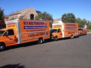 911 Restoration Birmingham Emergency Vehicles at Site