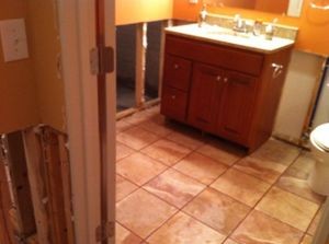 Water Damage Bathroom Restoration Repairs 